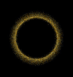 Gold circle glitter frame golden confetti dots Vector Image