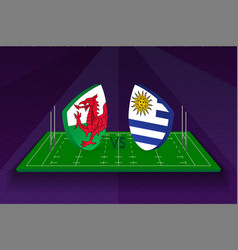 Rugby Team Wales Vs Uruguay On Field