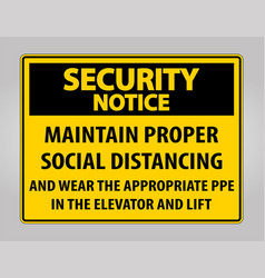 Security Notice Maintain Proper Social Distancing