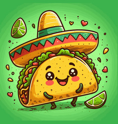 Sombrero Tacos Cartoon Fiesta