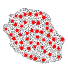 Wire Frame Polygonal Map Reunion Island