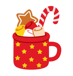 Christmas Mug With Marshmallow And Gingerbread