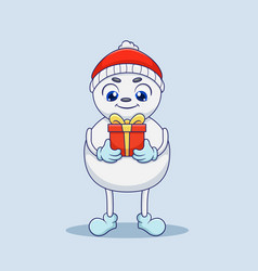 Cute Snowman Carrying Christmas Gifts