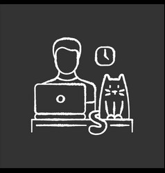 Pet Friendly Office Chalk White Icon On Black