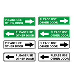 Set Of Please Use Other Door Graphic Icon