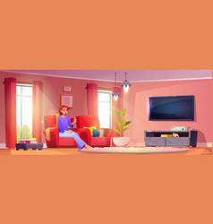 Young Woman Relax In Living Room