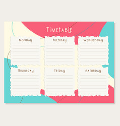 Back To School Timetable Classroom Timetable Boho