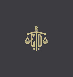 Letter Ed Logo For Law Office And Attorney