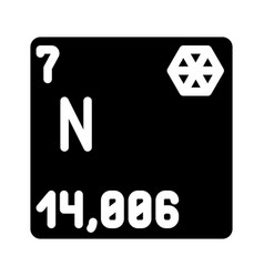 Nitrogen Chemical Element Glyph Icon