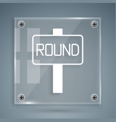 White Boxing Ring Board Icon Isolated On Grey