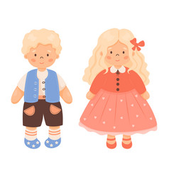 Children Toy Doll Cute Pair Of Blond Baby Curly