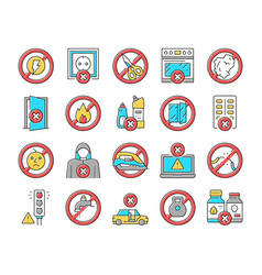 Child Life Safety Collection Icons Set