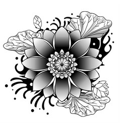 Flash Tattoo Design Of Traditional Lotus