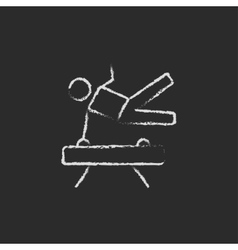 Gymnast On Pommel Horse Icon Drawn In Chalk