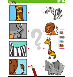 Match Cartoon Animals And Clippings Educational