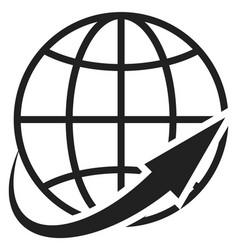 Arrow Around Globe Worldwide Symbol Global Sign