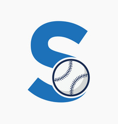 Baseball Logo On Letter S Template