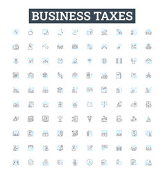 Business Taxes Line Icons Set Taxes