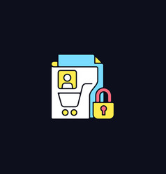 Consumer Data Privacy Rgb Color Icon For Dark