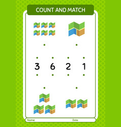 Count And Match Game With Map Worksheet