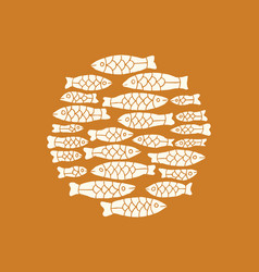 Fish Hand Drawn Circle Icon