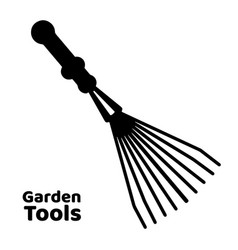 Hand Rake Garden Tool Icon Black Flat