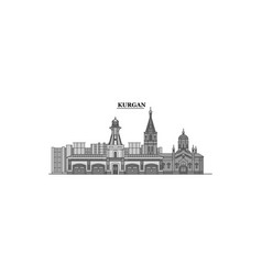 Russia Kurgan City Skyline Isolated