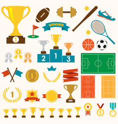 Trophy Awards And Sports Icon Set