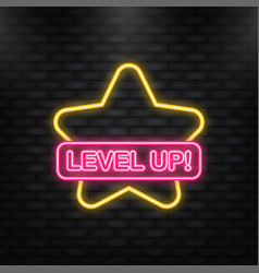 Level Up Game Neon Business Concept