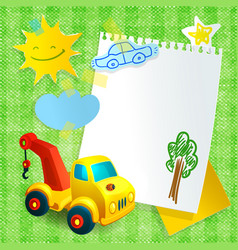 Toy Construction Machine Paper Postcard Template