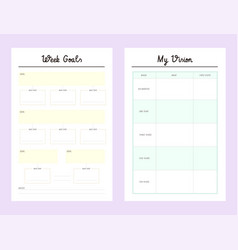 Week Goals And My Vision Template Planner