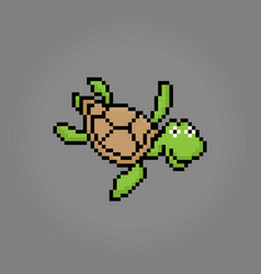 8 Bit Pixel Turtle In Icon Style