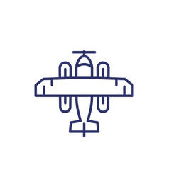 Seaplane Line Icon On White