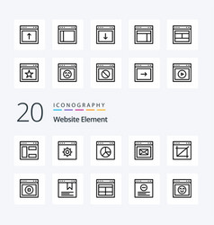 20 Website Element Line Icon Pack Like Stop Web