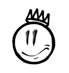 Graffiti Emoticon With Crown Smiling Face Painted