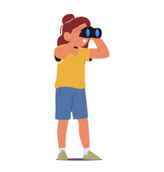 Little Girl Peering Through Binoculars