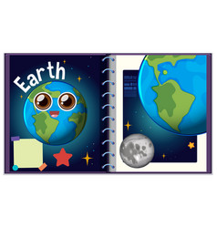 Animated Earth Reading A Book About Planets