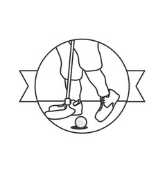 Seal With Golf Player Feet And Stick