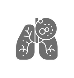 Lungs Cancer Malignant Tumor Oncology Grey Icon