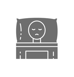 Cancer Patient In Bed Oncology Grey Icon