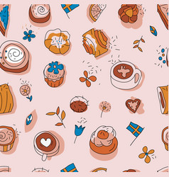 Coffee Break Decorative Pattern Fika Background