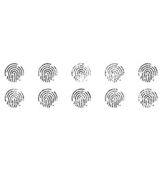 Finger Print Thumbprint Silhouette Icon Set