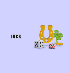 Promotional Template With Game Lucky Symbols