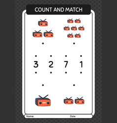 Count And Match Game With Radio Worksheet