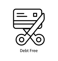 Debt Free Outline Icon Design