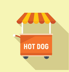 Hot Dog Food Icon Flat Cart Stand