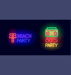 80s Party With Boombox Cassette Player And Beach