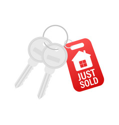 Just Sold Key On White Background Stock