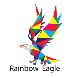 Rainbow Geometric Eagle Logo