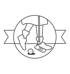 Seal With Golf Player Feet And Stick